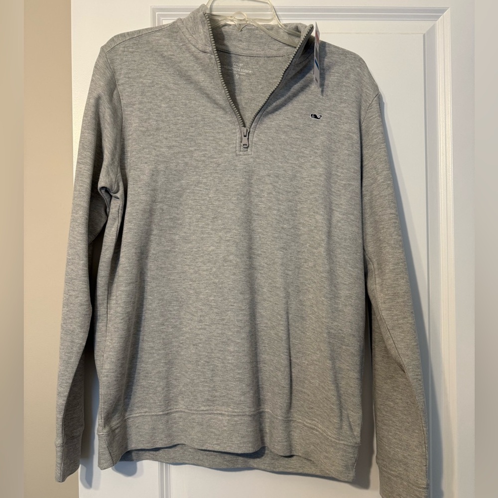 Vineyard Vines Boys Light Gray 1/4 Zip-Up
